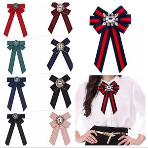 Ribbon and bling brooch